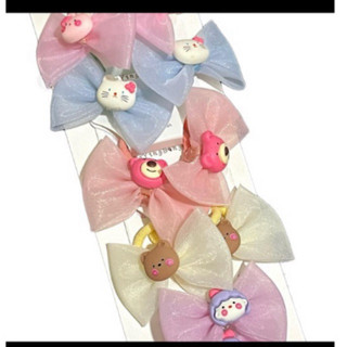 Set dây buộc Tóc Nơ kèm sticker hoạt hình xinh xắn cho bé gáii là