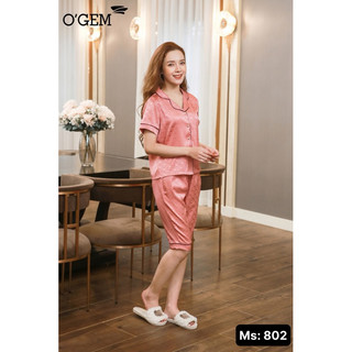 Đồ mặc nhà nữ, bộ pizama quần lửng mặc nhà bigsize chất lụa satin trẻ đẹp dễ thương mùa hè co giãn