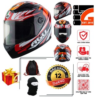 [TẶNGTÚIĐỰNG + KHĂNTRÙM + BH12THÁNG] Nón FullFace AGU Tem V80 A138