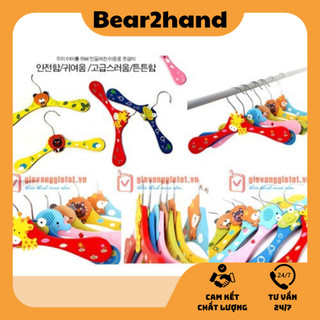 Móc quần áo Bear2hand 10 Móc gỗ treo quần áo trẻ em cao cấp chắc chắn