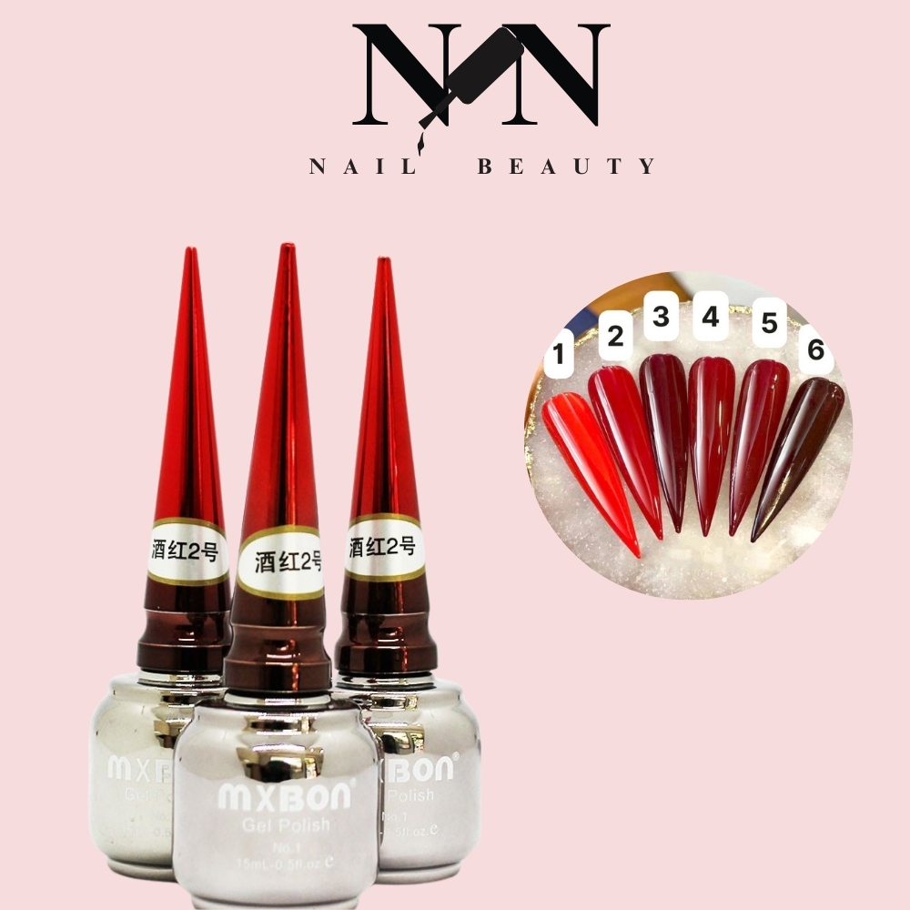 Sơn đỏ Mxbon 6 màu Hàn Quốc siêu mướt Có tách lẻ - sơn gel mxbon