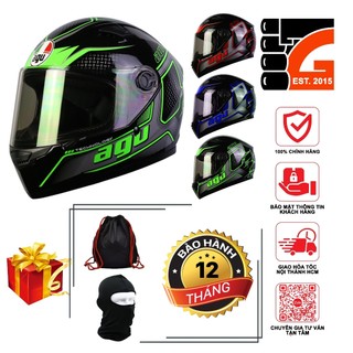 [TẶNGTÚIĐỰNG + KHĂNTRÙM + BH12THÁNG] Nón bảo hiểm fullface AGU tem V82 Technology A138