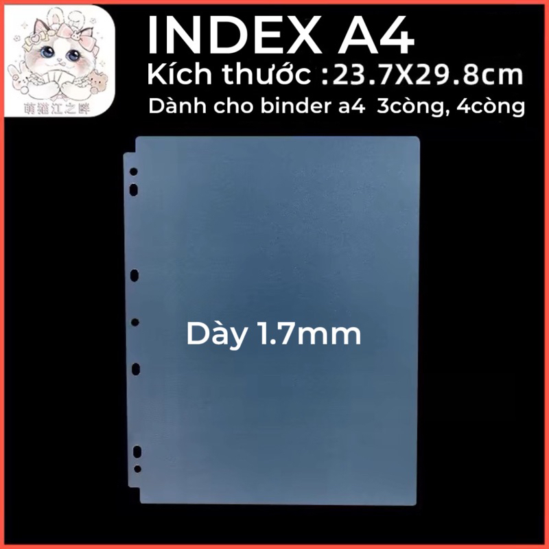[CÓ SẴN] INDEX A4 A5 MEET DÀNH CHO BINDER A5 A4 - Cáo nuôi rái cá