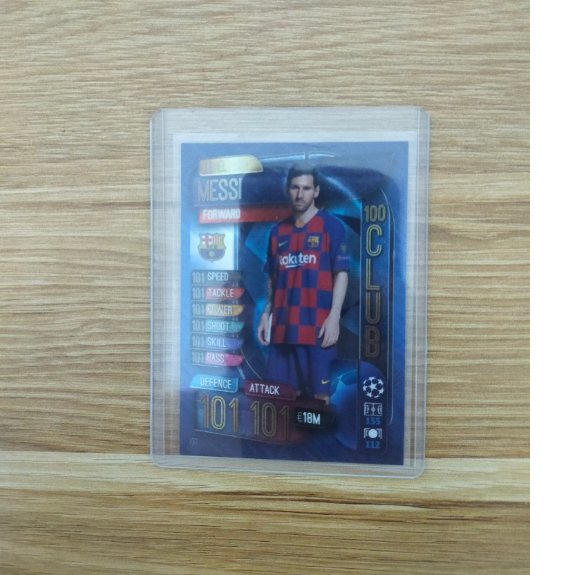 Thẻ Bóng Đá Topps Match Attax 19/20 Messi 100 Club - Lionel Messi - M10 - Barcelona - Barca - Paris 