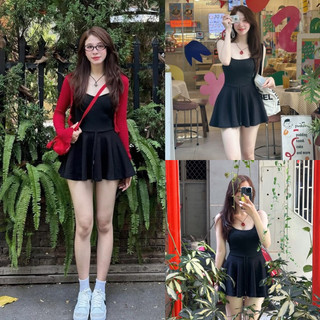 (KÈM MÚT NGỰC) Bộ jumpsuit DÁNG VÁY chữ A ôm body tôn dáng
