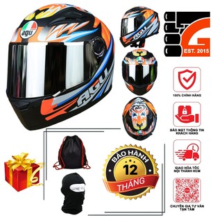 [TẶNGTÚIĐỰNG + KHĂNTRÙM + BH12THÁNG] Nón Bảo Hiểm AGU FullFace tem V102 A138