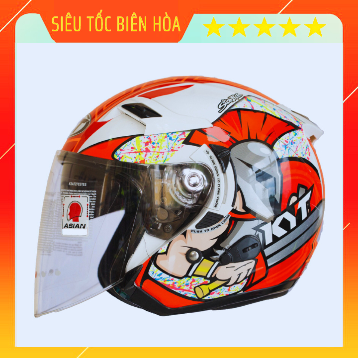 Nón 3/4 KYT Venom Corsi Chính Hãng Tặng Kèm Khăn Ninja Và Tem KYT