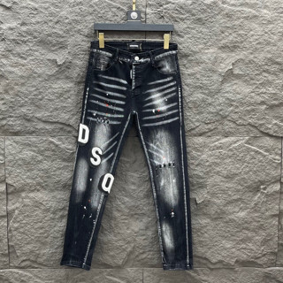 Quần jean nam xanh phối Họa tiết nhiều màu không rách gối chất bò cao cấp co dãn Nhẹ from đẹp