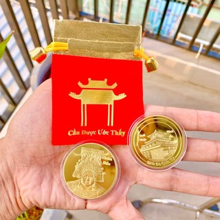 Túi Lộc Đồng Xu Bà Chúa Xứ Núi Sam Châu Đốc Mạ Vàng, dành cho người làm ăn mua bán