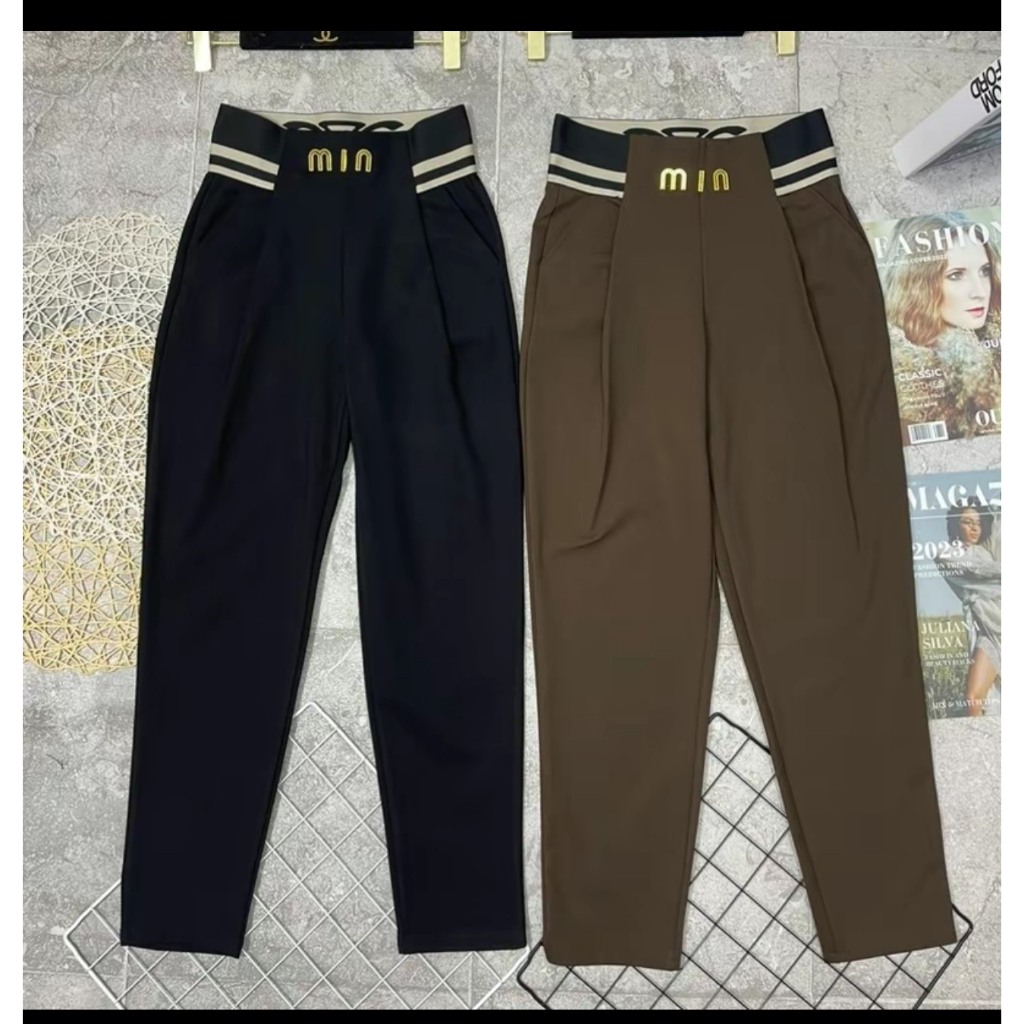 [Bigsize MIN]Quần Baggy Nữ Công Sở MIN Cạp Cao 10cm Co Giãn 4 Chiều.Quần Baggy Nữ Bigsize Chất Liệu 