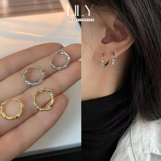Bông tai nữ mạ bạc 925 cá tính, khuyên tai tròn