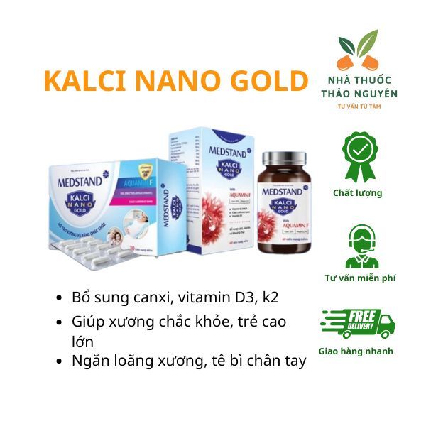 Kalci Nano Gold MEDSTAND Bổ Sung Calci, Vitamin, Khoáng chất