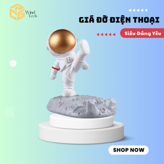 Giá đỡ cho điện thoại androy ios  hình phi hành gia, giá đỡ kiêm decor trang trí bàn làm việc nhỏ gọn tiện dụng đáng yêu