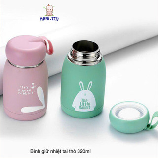 Bình uống nước giữ nhiệt cho bé, Bình Cháo Giữ Nhiệt Hình Thỏ Dung Tích 320mL Ruột Inox Không Gỉ S304 ( mã 01)