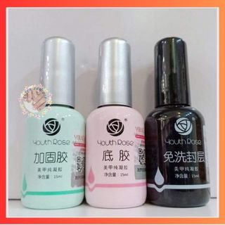 Base liên kết , Top bóng , Cứng Móng, Top Lì Hoa Hồng YOUTH ROSE 15ml