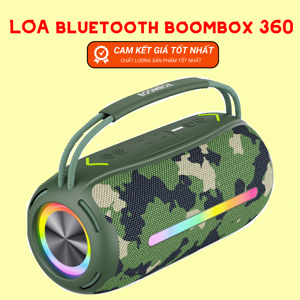 Loa Bluetooth JBL Boombox 360 Thế Hệ Mới Bass Mạnh Âm Thanh Lớn Cực Đỉnh Bluetooth 5.2, Thiết Kế Cực
