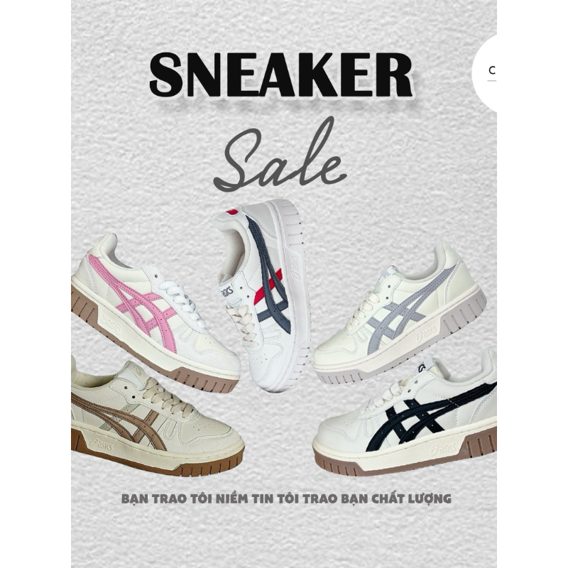 Giày Asics Court MZ Cream Black Pink Gum New ,Giầy Sneaker Asics Court Nam nữ bản cao cấp full phụ k