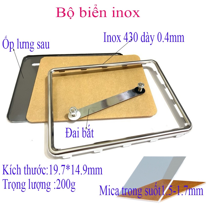 Bộ Khung Biển Số Inox Xe Máy