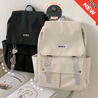 Balo đi học nam nữ nắp gập MTKV cặp đi học nữ Ulzzang Hàn Quốc cặp sách nữ thời trang basic BL02