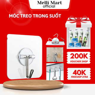 Móc Dán Tường Siêu Dính Trong Suốt Melli Chịu Lực Tốt Treo Tường Chắc Chắn 6*6 cm