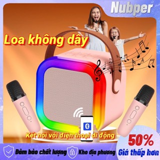 Loa Hát Karaoke Không Dây Có Micro Bluetooth Cho KTV K12 Mini Karaoke Gia Đình Bộ Đèn RGB Âm Thanh Di Động 2 Mic