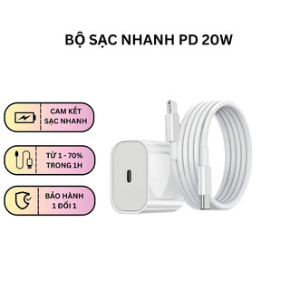 Bộ sạc nhanh 20w cao cấp cho điện thoại và máy tính bảng