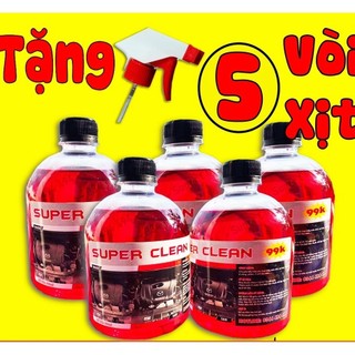 Combo 5 chai dung dịch tẩy lốc máy, tẩy đầu bò Super Clean rửa siêu mạnh 500ml