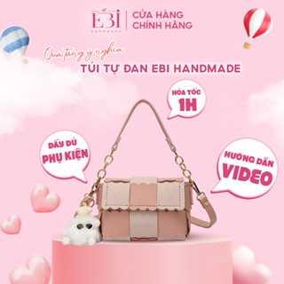 Túi đeo chéo nữ EBI HANDMADE tự đan da Pu hình bánh quy thời trang Hàn Quốc xinh xắn làm quà tặng đầy ý nghĩa - ES171