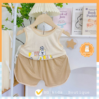 Đồ bộ ba lỗ cho bé trai 3 màu sắc mùa hè 2024 Mimibaby, vải thun thoáng mồ hôi, MIMI43