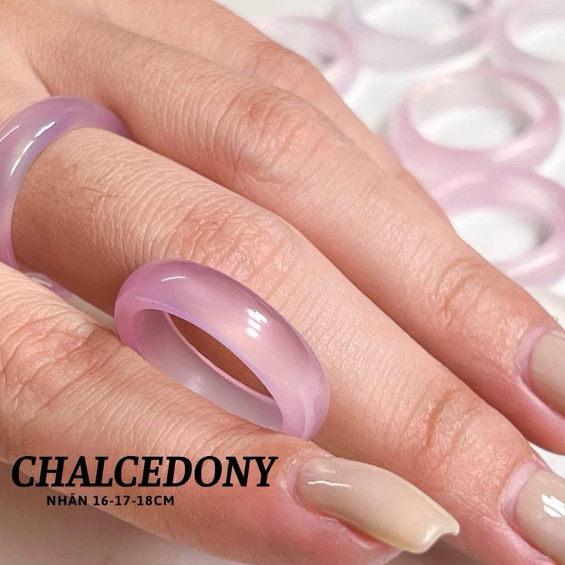 Nhẫn đá mã não - đá mã não trắng - đá mã não hồng