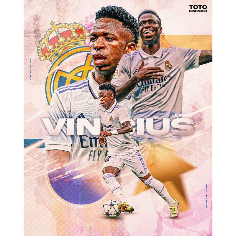 Poster cầu thủ bóng đá m Vinicius JR dành cho anh em fan bóng đá sưu tầm trang trí cực đẹp (mua 3 tấ