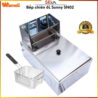 Bếp chiên ngập dầu nhúng điện Sunny 6L Seka, Inox cao cấp, công suất 2500w. Bảo hành chính hãng