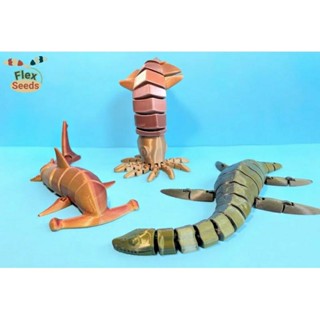 mô hình cá mập, cá voi, khủng long nước, đồ chơi in 3d khớp nối linh hoạt