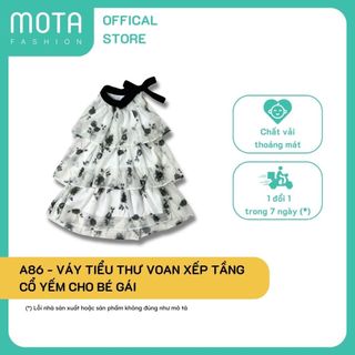  Váy tiểu thư voan xếp tầng cổ yếm cho bé gái đủ size từ 15-32kg