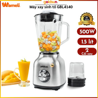Máy xay sinh tố Goldsun GBL4140 công suất 500W 2 cối xay thủy tinh cao cấp lưỡi dao 6 cánh