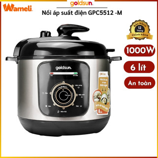 Nồi áp suất điện Goldsun GPC5512 (6L) dung tích 6L, công suất 1000W phủ chống dính 2 mặt