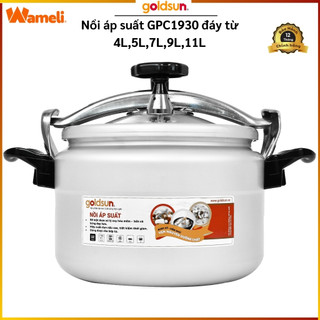 Nồi áp suất nhôm điện hóa mềm Goldsun GPC1930 đáy từ nhiều dung tích 4, 5, 7, 9,11 lít không kén nồi