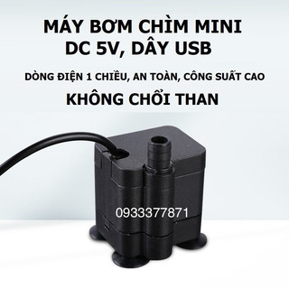 Máy bơm chìm usb mini không chổi than, bơm bể cá mini dòng điện một chiều 5v