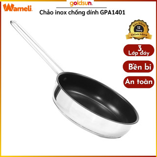Chảo inox chống dính đáy từ 3 lớp sử dụng trên mọi loại bếp nhiều kích thước Goldsun GPA1401