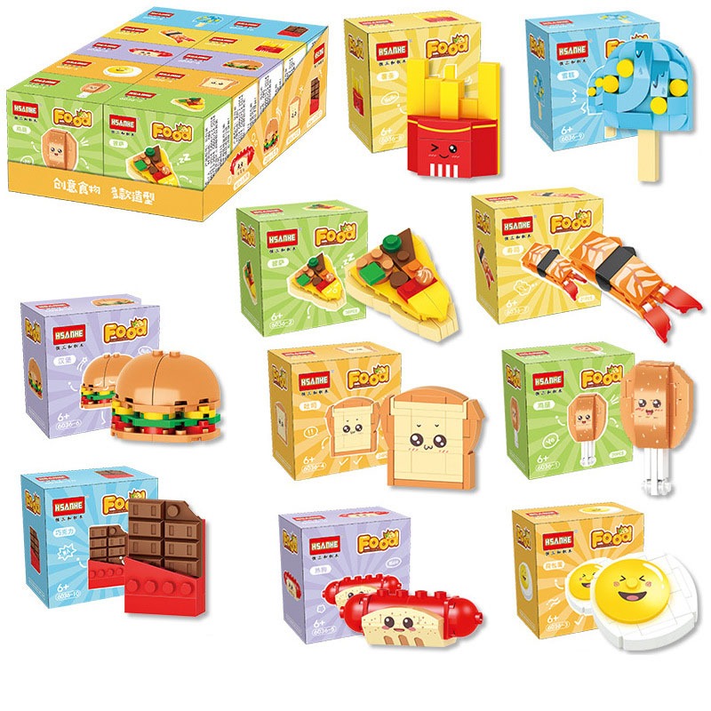 Set 10 đồ chơi lắp ráp mô hình đồ ăn