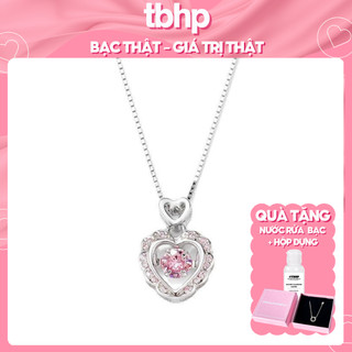 Dây chuyền bạc nữ trái tim hồng đá nhảy tbhp sweat heart 925 silver necklace mã tsjd29