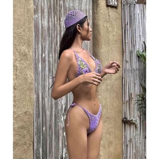 [Hỏa tốc HN] Bikini len móc 3 chi tiết ( áo, quần, mũ )