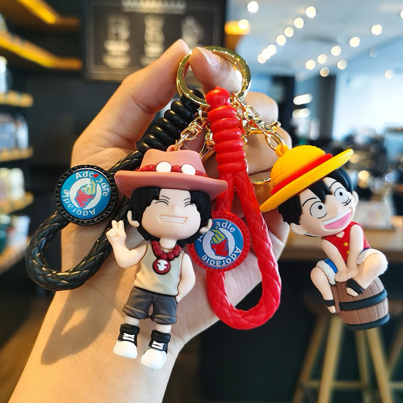 Móc Khóa One Piece Chibi Dễ Thương Nhân Vật Anime Luffy Zoro Ace Law Kèm Dây Đeo Thời Trang HotTrend
