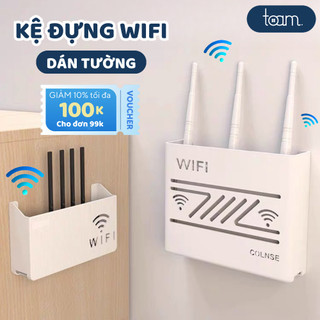 Kệ đựng wifi treo tường TOAM, Kệ wifi đặt modem, đầu kỹ thuật số, ổ cắm điện, chất liệu nhựa ABS