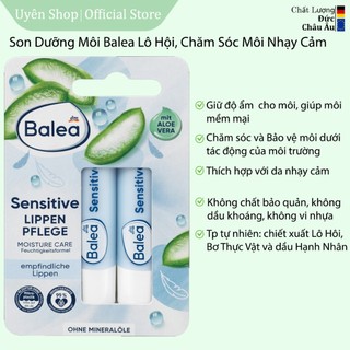 Son Dưỡng Môi Balea [Hàng Đức] Chiết Xuất Lô Hội và Dầu Organ giúp Mềm Môi, Bảo Vệ Môi Nhạy Cảm