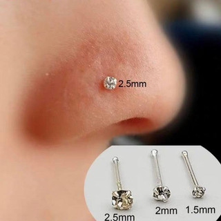 Khuyên mũi đá trấu chân thẳng lấp lánh không gỉ