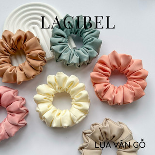 Cột tóc vải LACIBEL scrunchies vải lụa vân gỗ cao cấp dày dặn