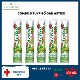 Combo 5 tuýp sủi astiso rau má tthanh nhiệt giải độc nhiệt miệng