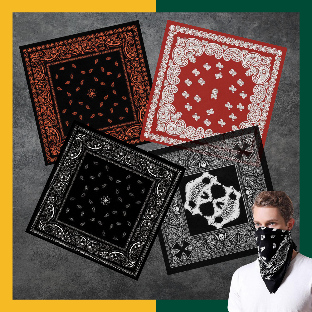 Khăn bandana lụa, khăn turban lụa KHÔNG ĐƯỜNG MAY GẤP MÉP streetstyle khăn lụa vuông 60x60