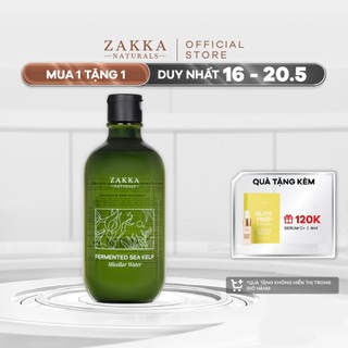 Nước Tẩy Trang Tảo Biển Zakka Naturals Làm Sạch Kép Siêu Tốc Fermented Sea Kelp Micellar Water 500ml